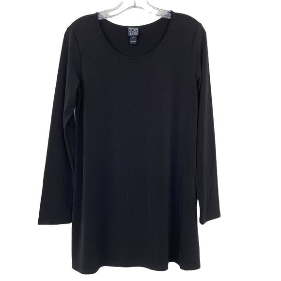 Clara SunWoo Black Long Sleeve Tunic Top Sz S - Picture 1 of 5